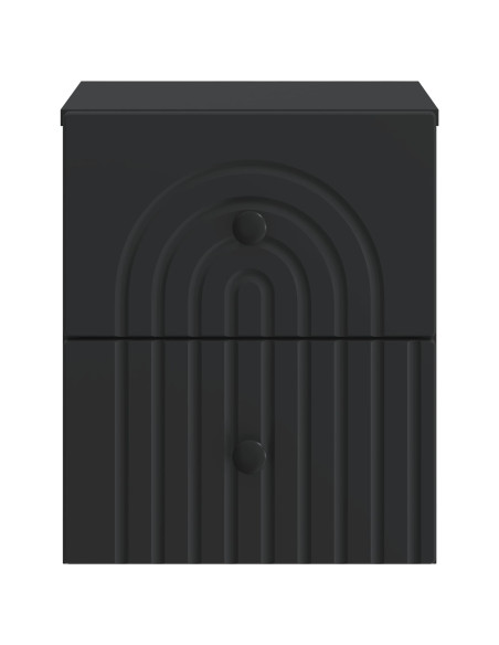 Mobiletto da notte a muro 2 pcs Nero 33 x 34,5 x 40 cm