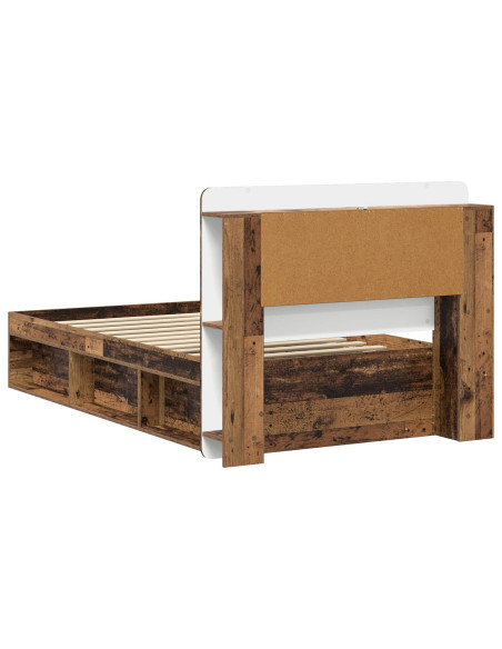 Telaio del letto con storage Legno antico 90 x 200 cm