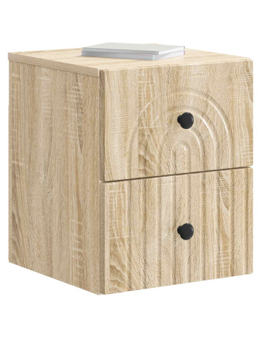 Mobiletto da notte a muro Rovere Sonoma 33 x 34,5 x 40 cm