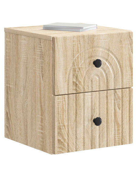 Mobiletto da notte a muro Rovere Sonoma 33 x 34,5 x 40 cm