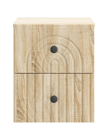 Mobiletto da notte a muro Rovere Sonoma 33 x 34,5 x 40 cm