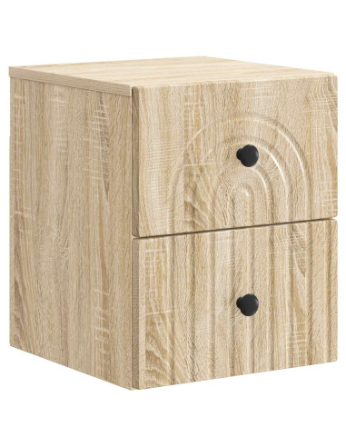 Mobiletto da notte a muro 2 pcs Rovere Sonoma 33 x 34,5 x 40 cm