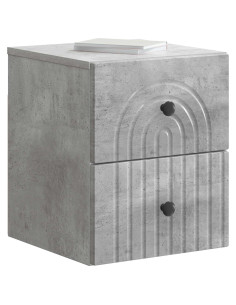 Mobiletto da notte a muro Grigio Cemento 33 x 34,5 x 40 cm 2