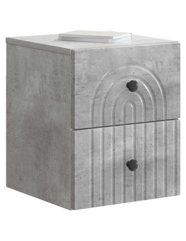 Mobiletto da notte a muro Grigio Cemento 33 x 34,5 x 40 cm