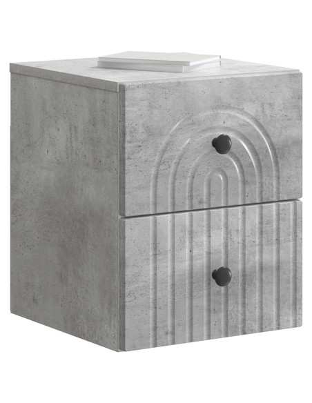 Mobiletto da notte a muro Grigio Cemento 33 x 34,5 x 40 cm