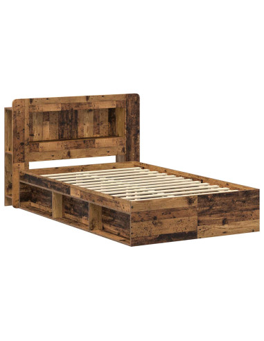Telaio del letto con storage Legno antico 120 x 200 cm