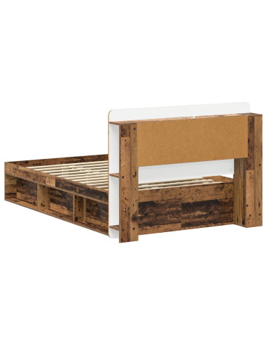 Telaio del letto con storage Legno antico 120 x 200 cm