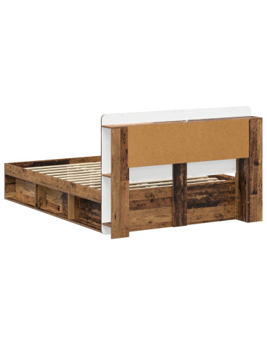 Telaio del letto con storage Legno antico 135 x 190 cm