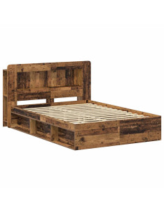 Telaio del letto con storage Legno antico 140 x 190 cm 2