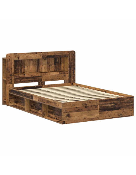Telaio del letto con storage Legno antico 140 x 190 cm