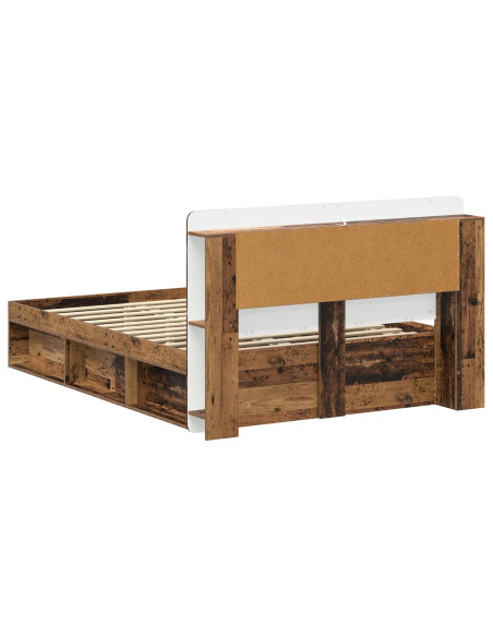 Telaio del letto con storage Legno antico 140 x 190 cm