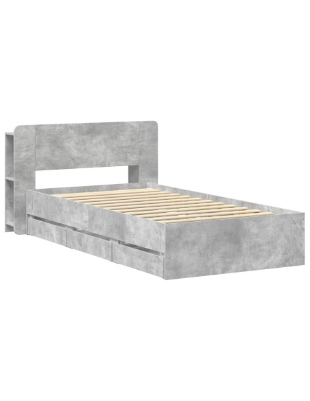 Telaio del letto con storage Grigio Cemento 80 x 200 cm