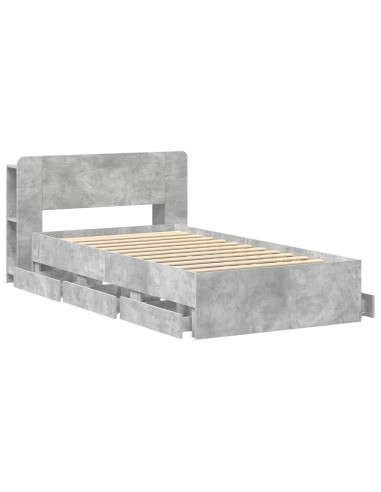 Telaio del letto con storage Grigio Cemento 80 x 200 cm