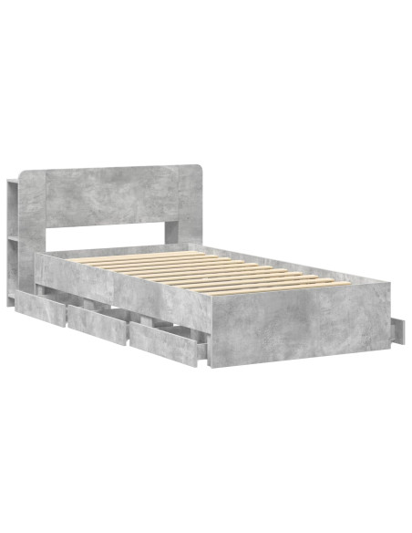 Telaio del letto con storage Grigio Cemento 80 x 200 cm