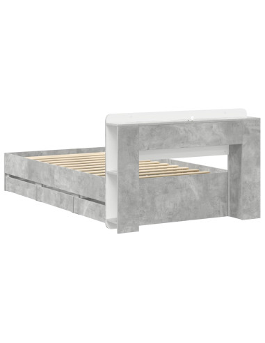 Telaio del letto con storage Grigio Cemento 80 x 200 cm
