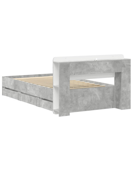 Telaio del letto con storage Grigio Cemento 80 x 200 cm