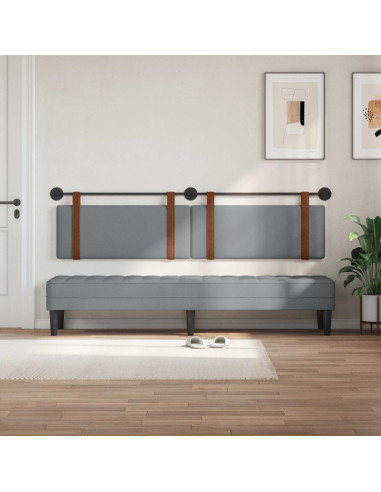 Testata appesa Grigio chiaro 210 x 55 x 5 cm PU Antico