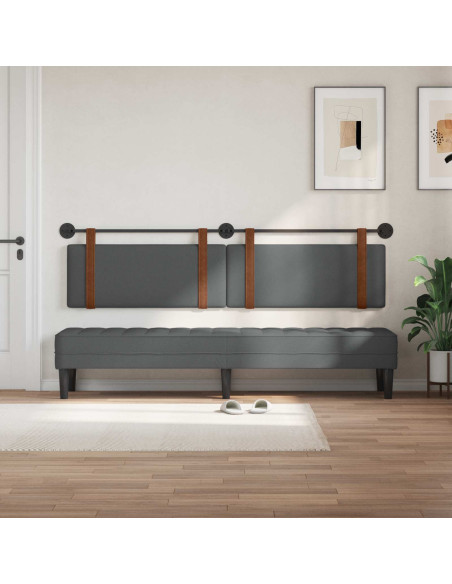 Testata appesa Grigio scuro 210 x 55 x 5 cm PU Antico