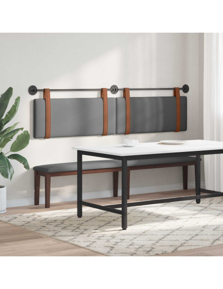 Testata appesa Grigio scuro 210 x 55 x 5 cm PU Antico