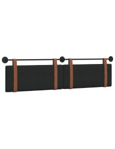 Testata appesa Tinta unita Nero 210 x 55 x 5 cm PU Antico 2
