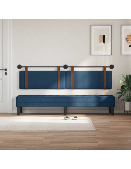 Testata appesa Montaggio a parete Blu 210 x 55 x 5 cm PU Antico