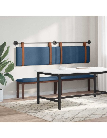 Testata appesa Montaggio a parete Blu 210 x 55 x 5 cm PU Antico