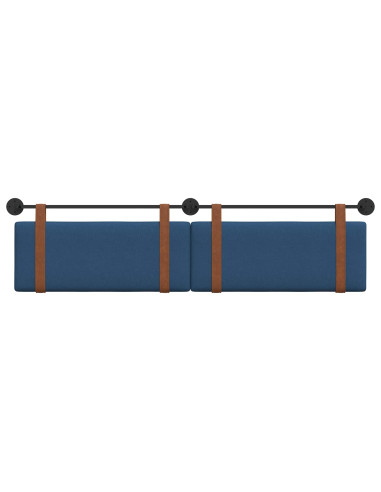 Testata appesa Montaggio a parete Blu 210 x 55 x 5 cm PU Antico