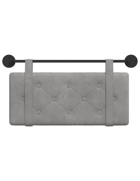 Testata appesa Grigio chiaro 90 x 55 x 5 cm Velluto