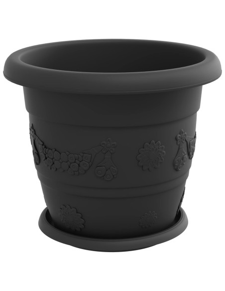 Vasi per Piante 6 pcs Nero Ø 30 x 25 cm Plastica