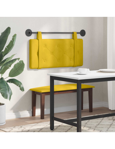 Testata appesa Montaggio a parete Giallo 90 x 55 x 5 cm Velluto