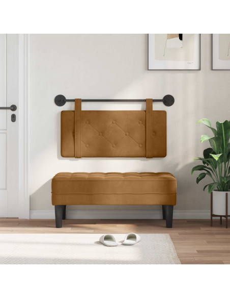 Testata appesa Marrone 90 x 55 x 5 cm Velluto