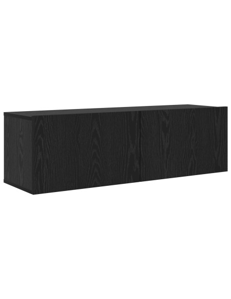Set mobile TV 7 pcs Rovere Nero Legno ingegnerizzato