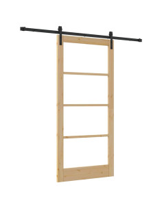 Porta scorrevole ORKDAL Naturale e Nero 93 x 202 cm 2