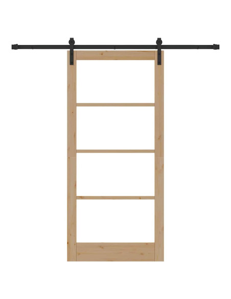 Porta scorrevole ORKDAL Naturale e Nero 93 x 202 cm