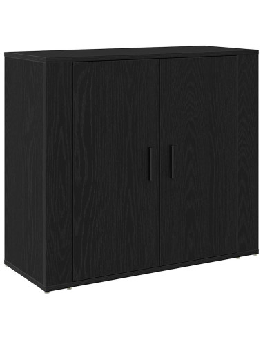 Credenza Rovere Nero 80 x 33 x 150 cm Legno multistrato