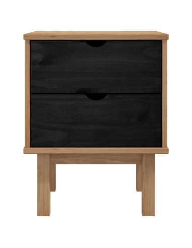Comodino OTTA Nero 45 x 39 x 57 cm Legno Massello di Pino
