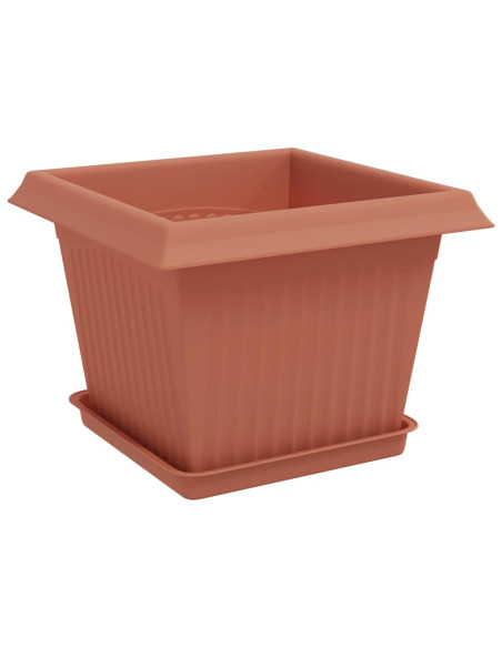 Vasi per Piante 6 pcs Rosso Mattone 23 x 23 x 17,5 cm Plastica