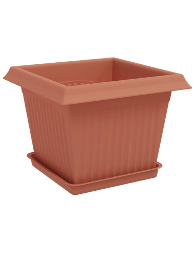 Vasi per Piante 24 pcs Rosso Mattone 23 x 23 x 17,5 cm Plastica