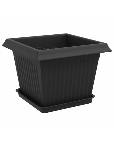 Vasi per Piante 24 pcs Nero 23 x 23 x 17,5 cm Plastica