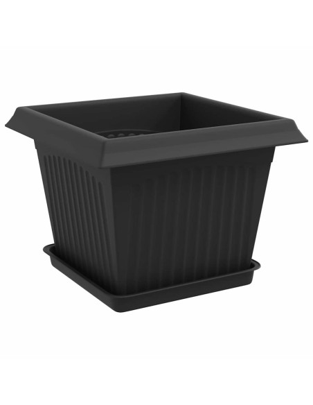 Vasi per Piante 24 pcs Nero 23 x 23 x 17,5 cm Plastica