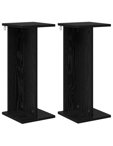 Supporto per piante 2 pcs Rovere Nero 25 x 25,5 x 60,5 cm