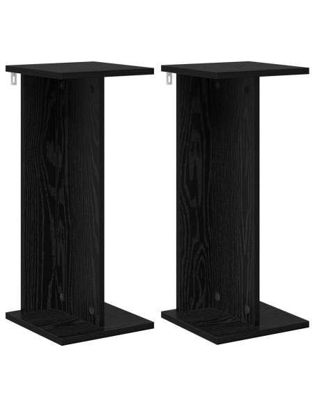 Supporto per piante 2 pcs Rovere Nero 25 x 25,5 x 60,5 cm