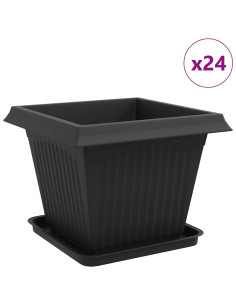 Vasi per Piante 24 pcs Nero 43 x 43 x 33,5 cm Plastica 2