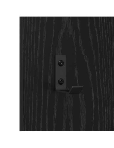 Appendiabiti a muro Rovere Nero 30 x 1,5 x 80 cm