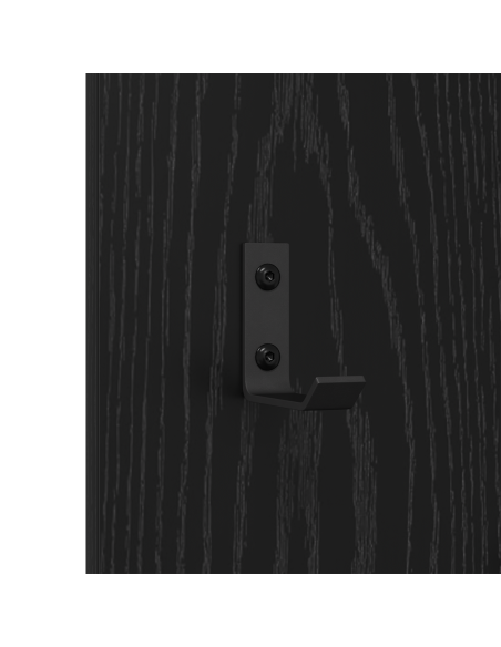 Appendiabiti a muro Rovere Nero 30 x 1,5 x 80 cm