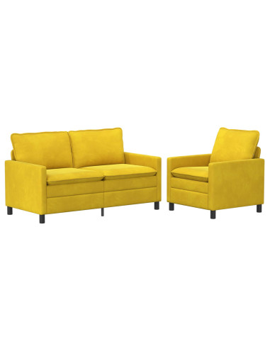 Set di divani 2 pcs Giallo Velluto