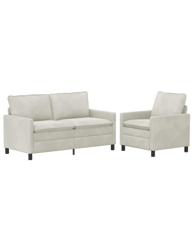 Set di divani 2 pcs Crema Velluto