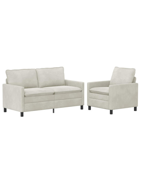 Set di divani 2 pcs Crema Velluto