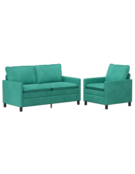Set di divani 2 pcs Turchese Velluto