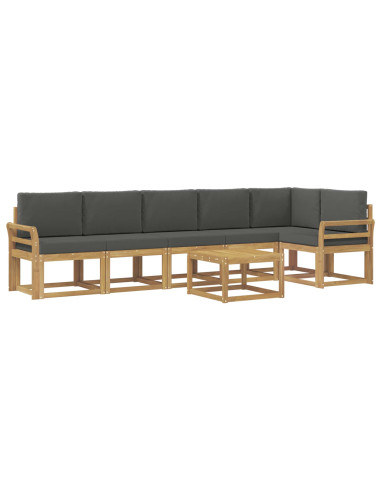 Set di divani da esterno 7 pcs Bianco e Antracite Poliestere
